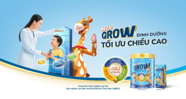 Dòng sản phẩm sữa Nuvi Grow được lựa chọn nhiều